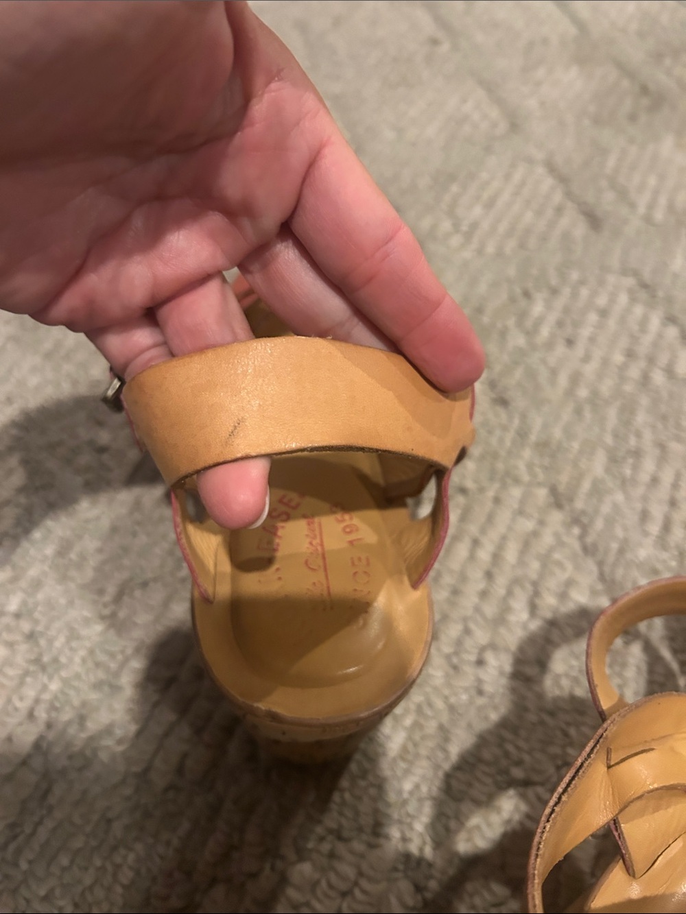Kork-Ease Women's Red Leather Cork Wedge Sandals - Picture 12 of 13